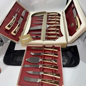 Sheffield English Brown Stainless Steel‎  Treasure Chest Knife Set In Box (004)